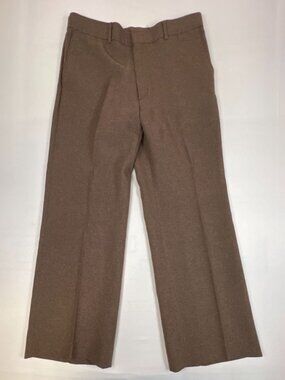 Vintage Levi's 32x28 Action Slacks Sta-Prest Brown Textured Dress Pants